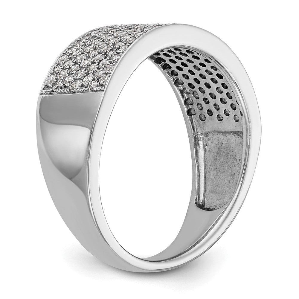 14K Weißgold Ehering mit Mikro-Pavé aus natürlichen Diamanten, 0,75 ct. Gesamtgewicht
