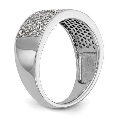 14K Weißgold Ehering mit Mikro-Pavé aus natürlichen Diamanten, 0,75 ct. Gesamtgewicht