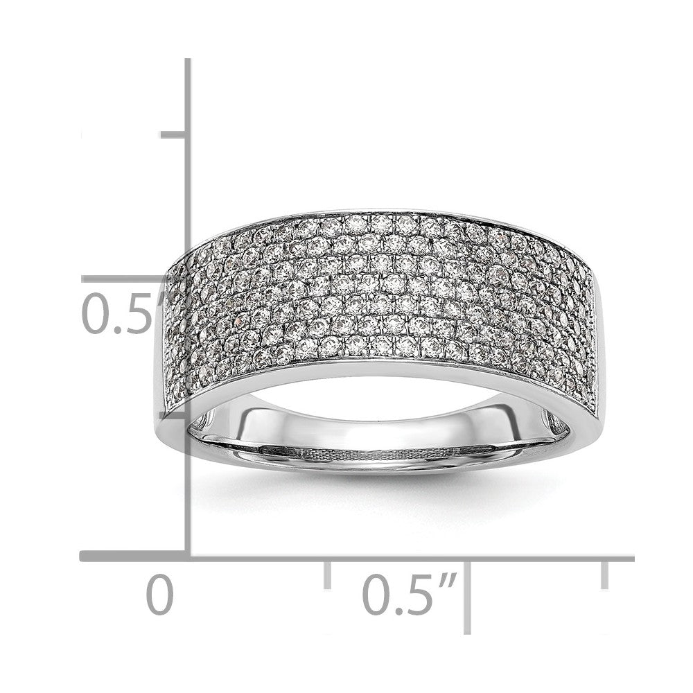14K Weißgold Ehering mit Mikro-Pavé aus natürlichen Diamanten, 0,75 ct. Gesamtgewicht