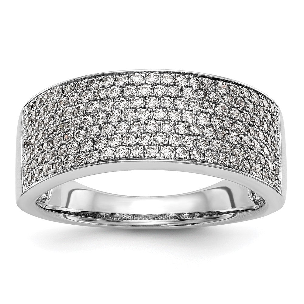 14K Weißgold Ehering mit Mikro-Pavé aus natürlichen Diamanten, 0,75 ct. Gesamtgewicht