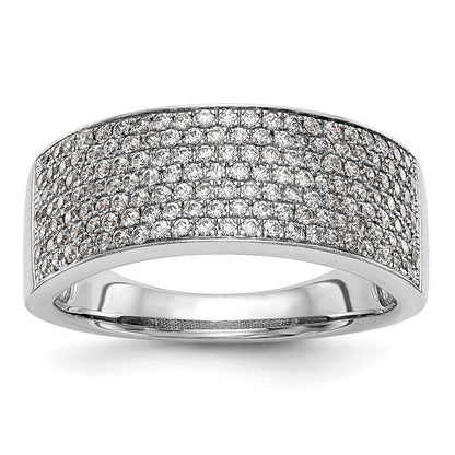 14K Weißgold Ehering mit Mikro-Pavé aus natürlichen Diamanten, 0,75 ct. Gesamtgewicht