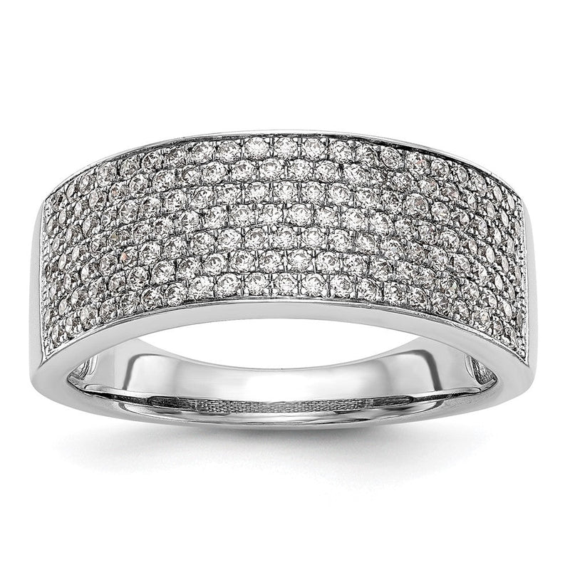 14K Weißgold Ehering mit Mikro-Pavé aus natürlichen Diamanten, 0,75 ct. Gesamtgewicht