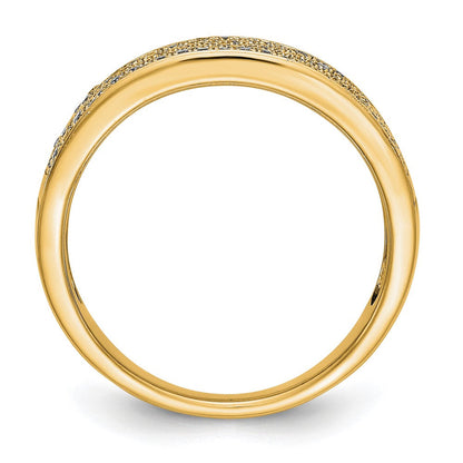 14K Gelbgold Ehering mit Micro Pavé und echten Diamanten