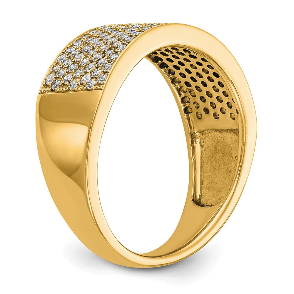 14K Gelbgold Ehering mit Micro Pavé und echten Diamanten