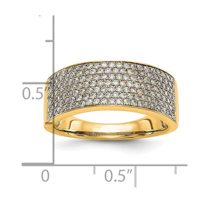 14K Gelbgold Ehering mit Micro Pavé und echten Diamanten