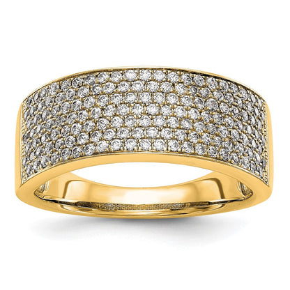 14K Gelbgold Ehering mit Micro Pavé und echten Diamanten