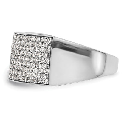 14K Weißgold Ehering mit Mikro-Pavé aus natürlichen Diamanten, 0,97 ct Gesamtgewicht