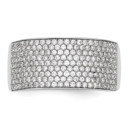 14K Weißgold Ehering mit Mikro-Pavé aus natürlichen Diamanten, 0,97 ct Gesamtgewicht