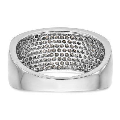 14K Weißgold Ehering mit Mikro-Pavé aus natürlichen Diamanten, 0,97 ct Gesamtgewicht