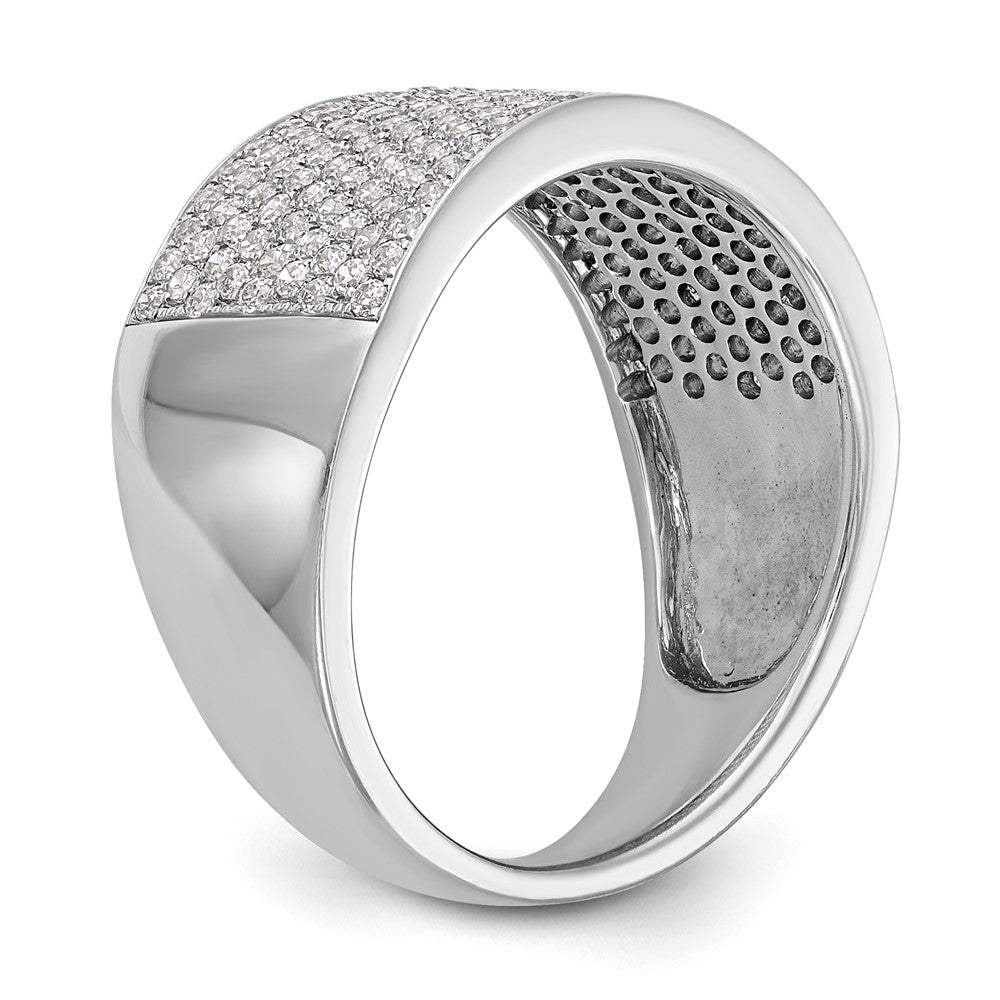 14K Weißgold Ehering mit Mikro-Pavé aus natürlichen Diamanten, 0,97 ct Gesamtgewicht