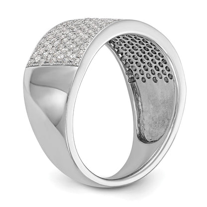14K Weißgold Ehering mit Mikro-Pavé aus natürlichen Diamanten, 0,97 ct Gesamtgewicht