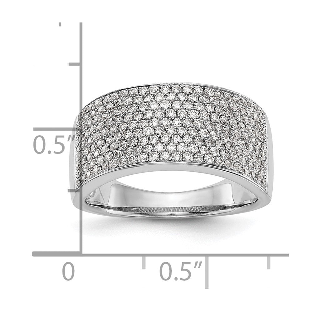 14K Weißgold Ehering mit Mikro-Pavé aus natürlichen Diamanten, 0,97 ct Gesamtgewicht