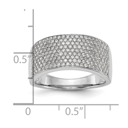 14K Weißgold Ehering mit Mikro-Pavé aus natürlichen Diamanten, 0,97 ct Gesamtgewicht
