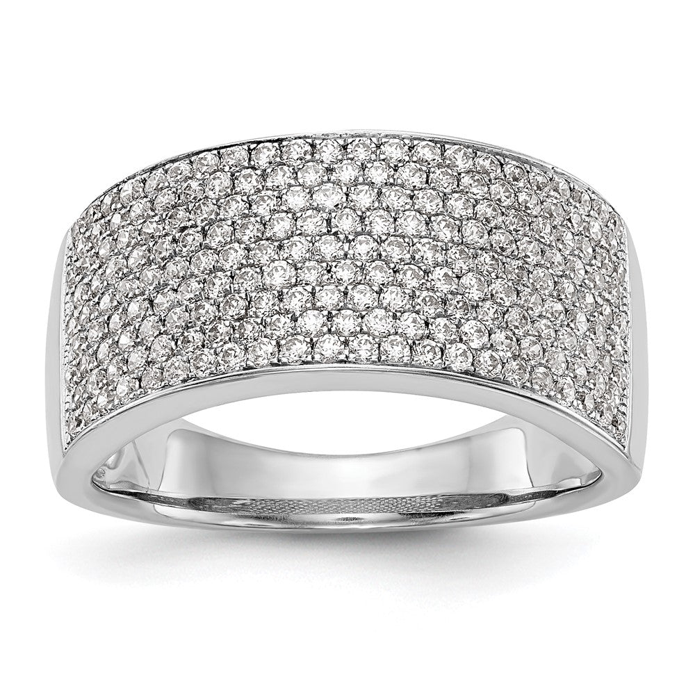 14K Weißgold Ehering mit Mikro-Pavé aus natürlichen Diamanten, 0,97 ct Gesamtgewicht