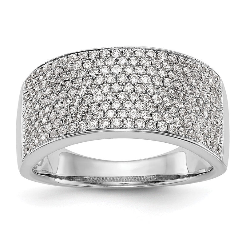 14K Weißgold Ehering mit Mikro-Pavé aus natürlichen Diamanten, 0,97 ct Gesamtgewicht