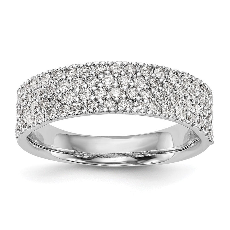 585 Weißgold Ehering mit Mikro-Pavé natürlichen Diamanten