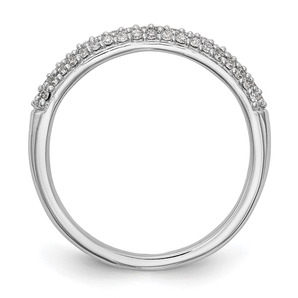 14K Weißgold Ehering mit Mikropavé-Besatz aus natürlichen Diamanten