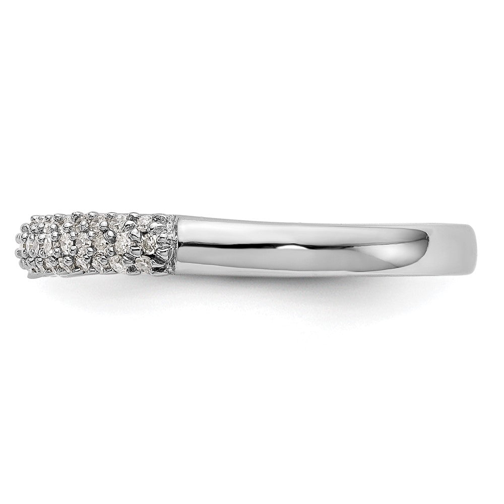 14K Weißgold Ehering mit Mikropavé-Besatz aus natürlichen Diamanten