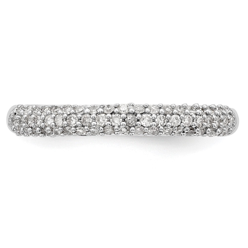 14K Weißgold Ehering mit Mikropavé-Besatz aus natürlichen Diamanten