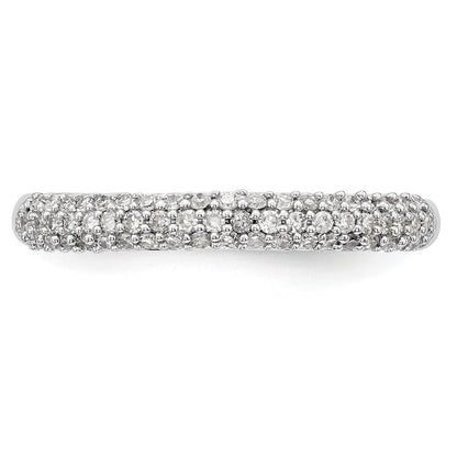 14K Weißgold Ehering mit Mikropavé-Besatz aus natürlichen Diamanten