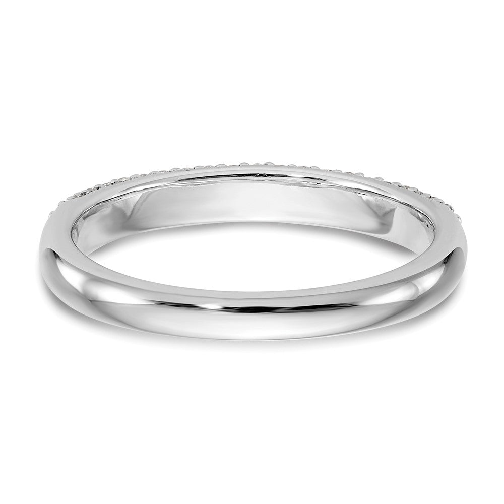 14K Weißgold Ehering mit Mikropavé-Besatz aus natürlichen Diamanten