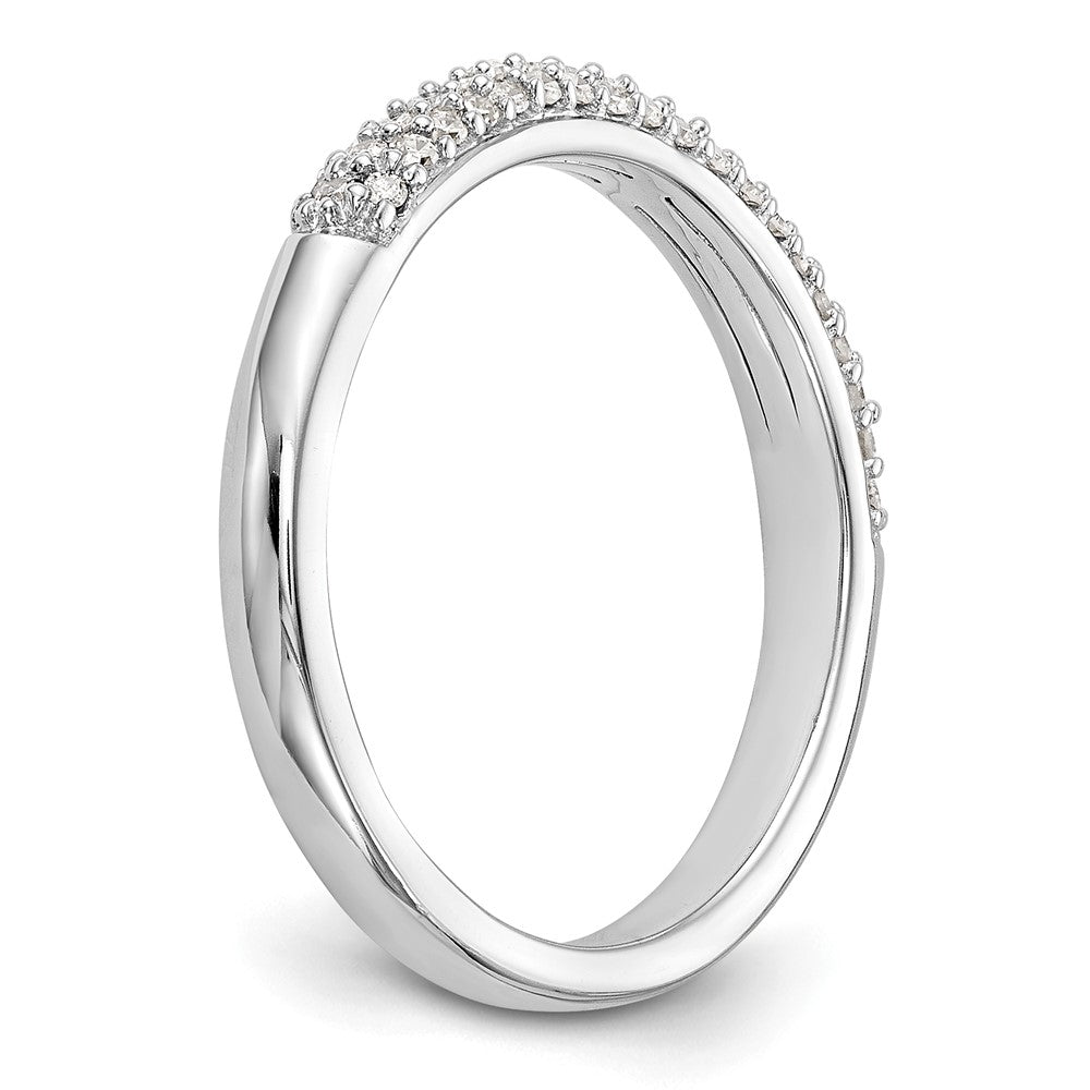 14K Weißgold Ehering mit Mikropavé-Besatz aus natürlichen Diamanten