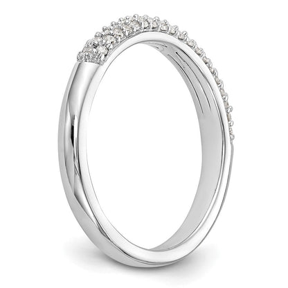 14K Weißgold Ehering mit Mikropavé-Besatz aus natürlichen Diamanten