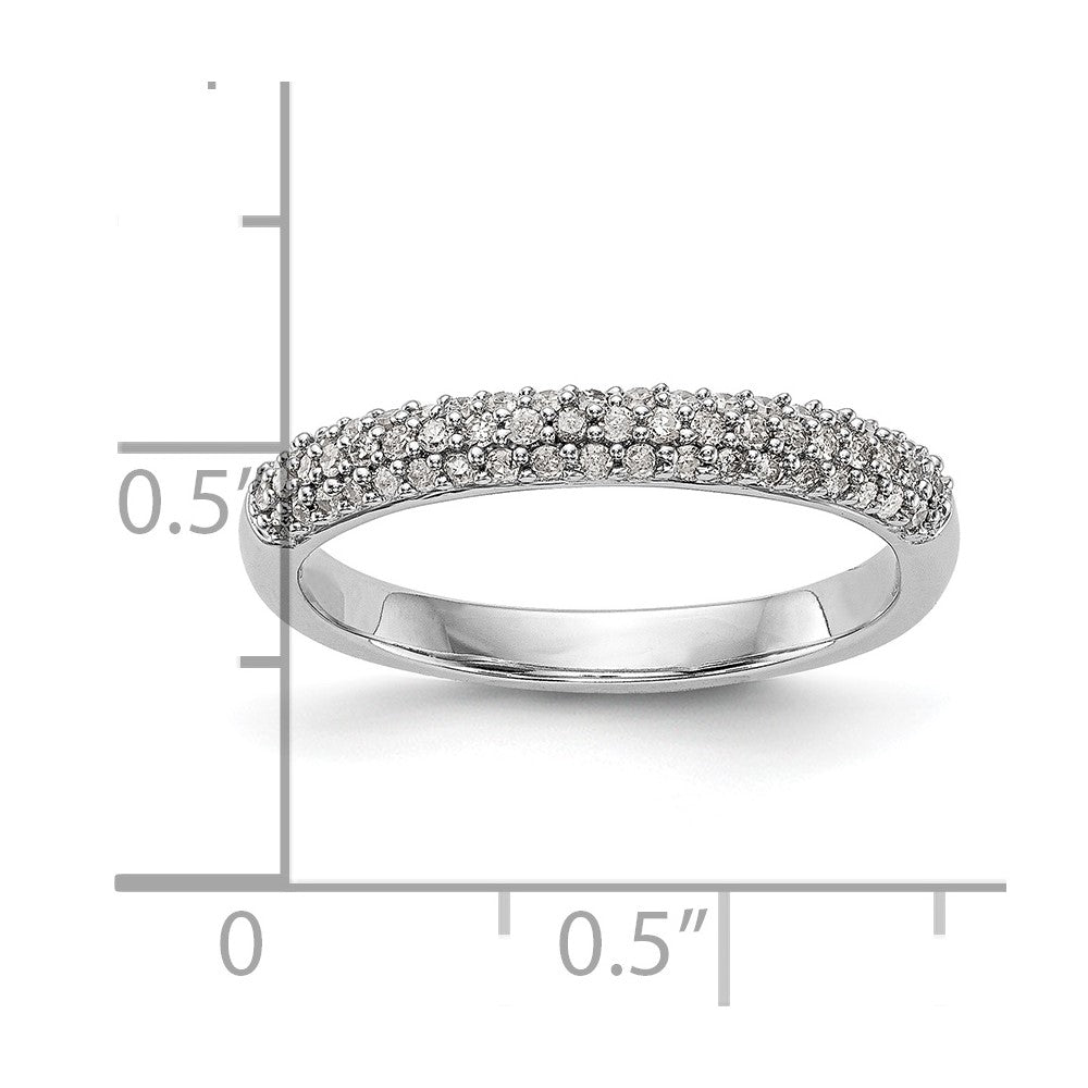 14K Weißgold Ehering mit Mikropavé-Besatz aus natürlichen Diamanten