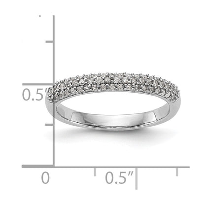 14K Weißgold Ehering mit Mikropavé-Besatz aus natürlichen Diamanten