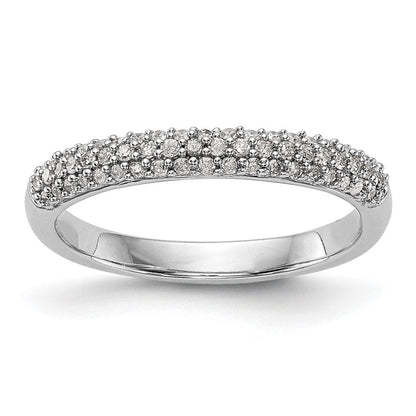 14K Weißgold Ehering mit Mikropavé-Besatz aus natürlichen Diamanten