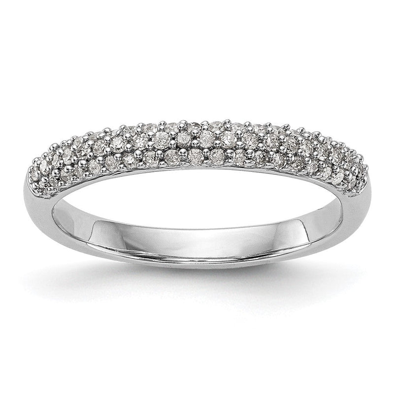 14K Weißgold Ehering mit Mikropavé-Besatz aus natürlichen Diamanten