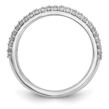 14K Weißgold Ehering mit Mikrofassung und natürlichen Diamanten
