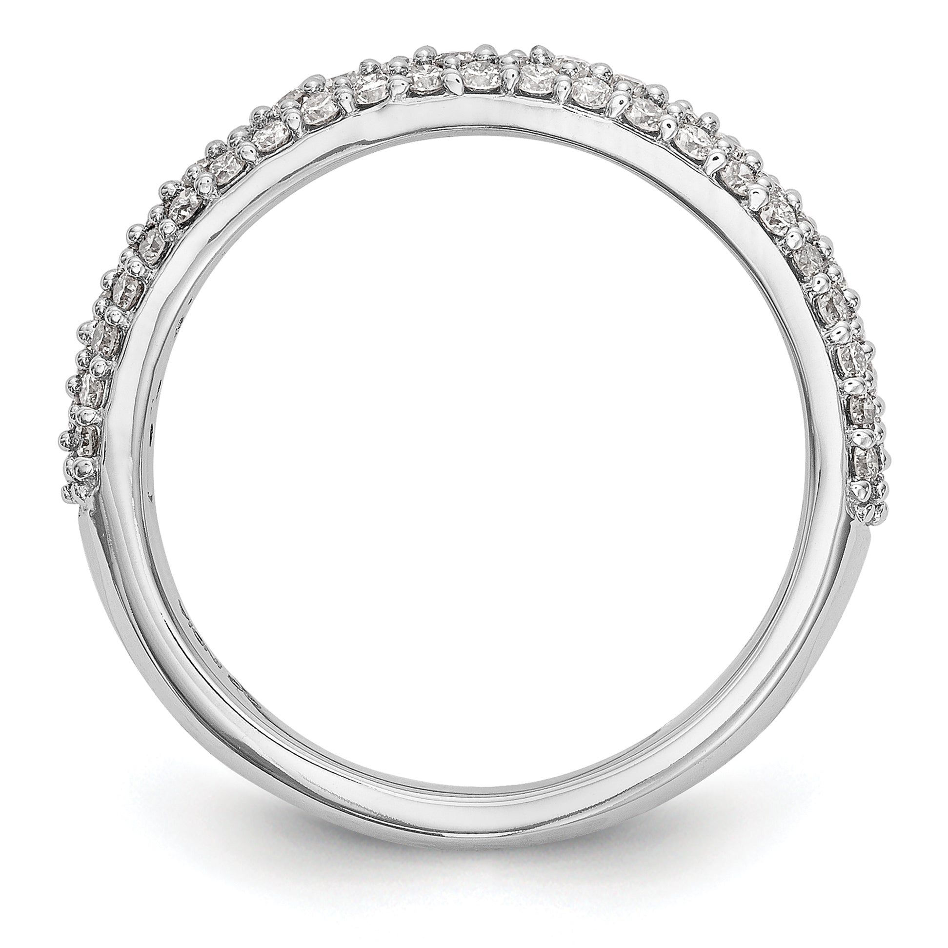 14K Weißgold Ring mit echten Diamanten