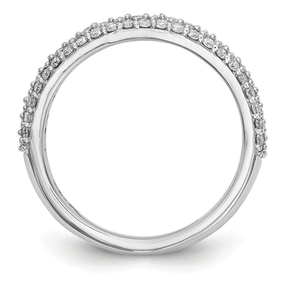 14K Weißgold Ring mit echten Diamanten