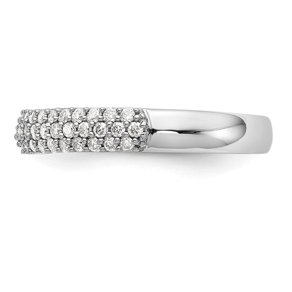 14K Weißgold Ring mit 0,5 ct. im Labor gezüchteten Diamanten VS/SI+ G+ Micro-Pavé