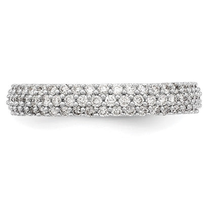 14K Weißgold Ring mit 0,5 ct. im Labor gezüchteten Diamanten VS/SI+ G+ Micro-Pavé
