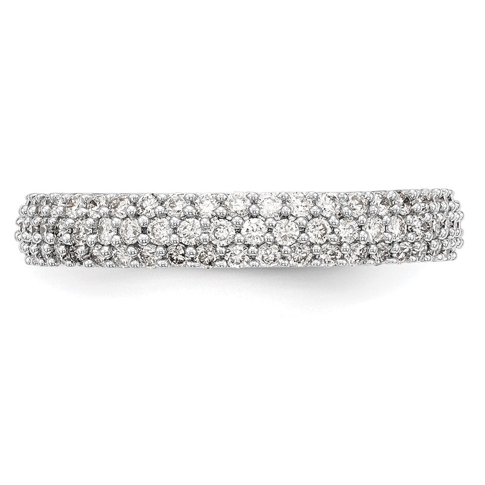 14K Weißgold Ehering mit Mikrofassung und natürlichen Diamanten