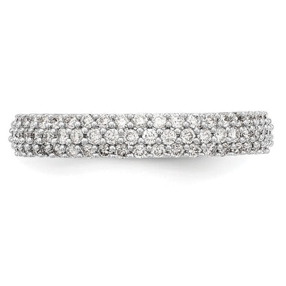 14K Weißgold Ehering mit Mikrofassung und natürlichen Diamanten