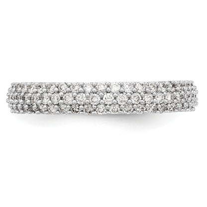 14K Weißgold Ring mit echten Diamanten