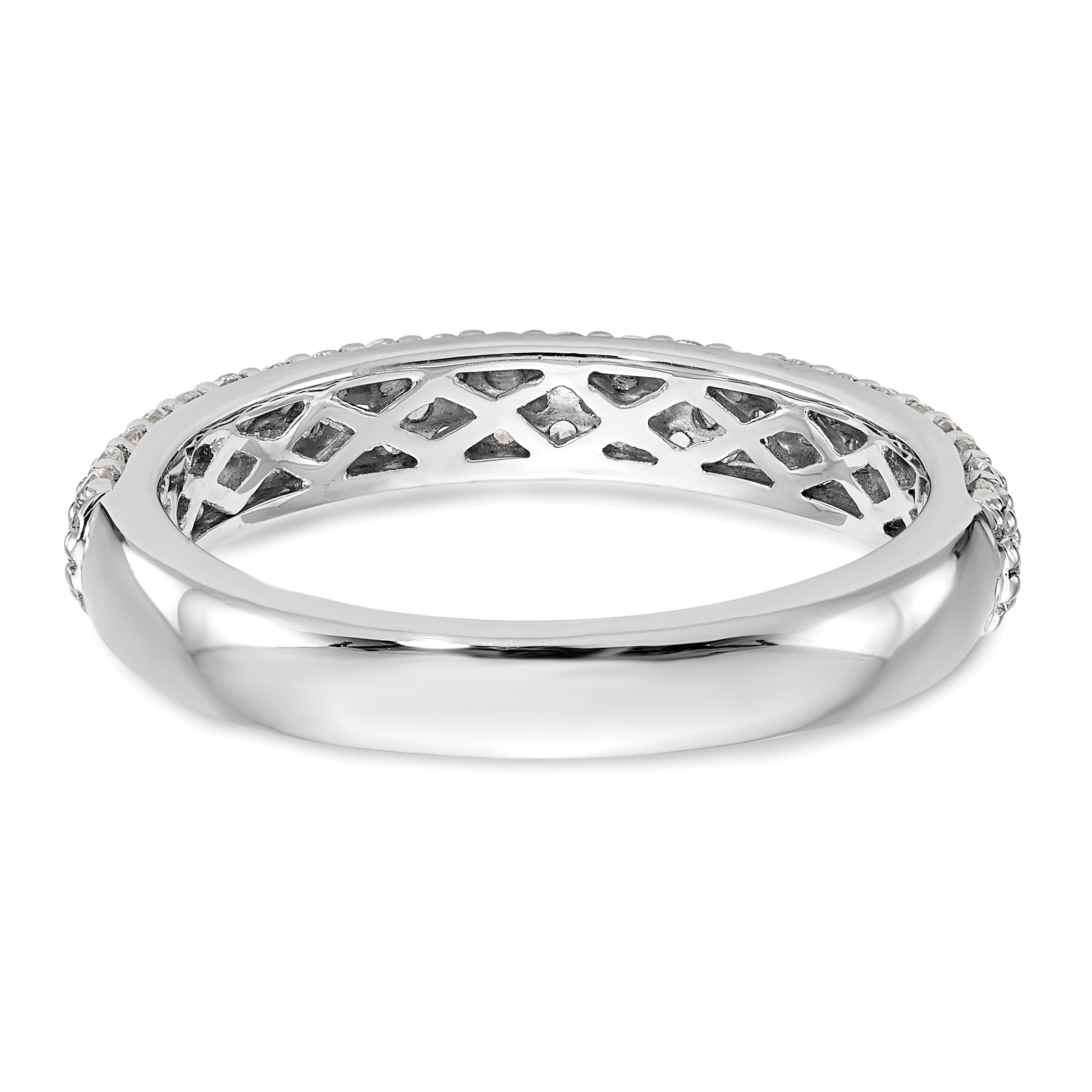 14K Weißgold Ring mit echten Diamanten