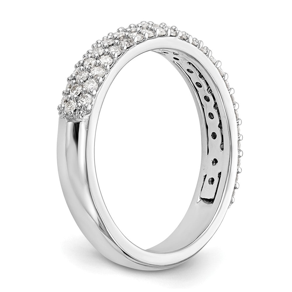 14K Weißgold Ring mit 0,5 ct. im Labor gezüchteten Diamanten VS/SI+ G+ Micro-Pavé