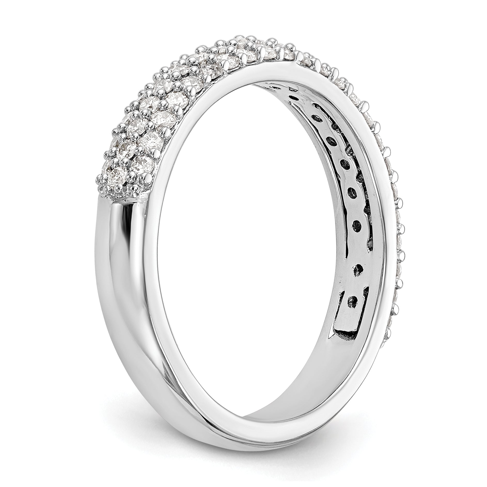 14K Weißgold Ring mit echten Diamanten