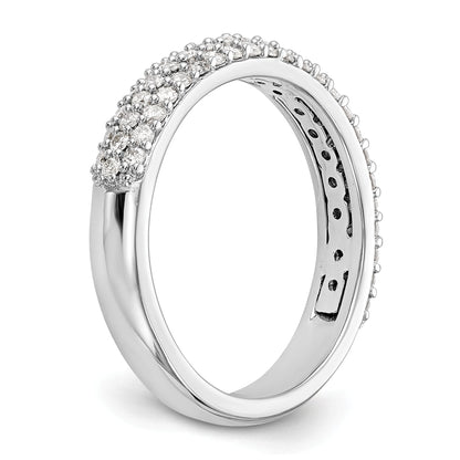 14K Weißgold Ring mit echten Diamanten