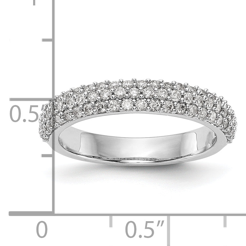 14K Weißgold Ring mit echten Diamanten