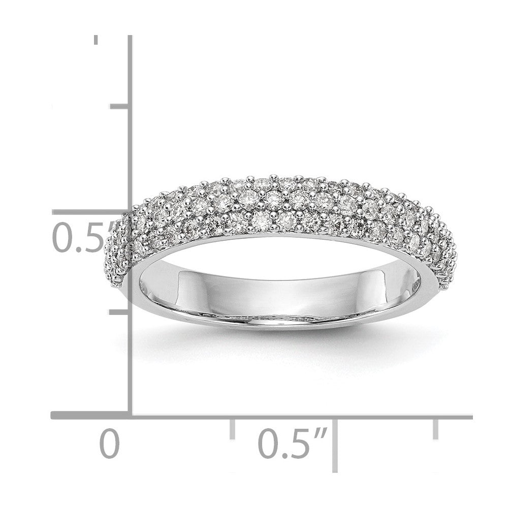 14K Weißgold Ehering mit Mikrofassung und natürlichen Diamanten