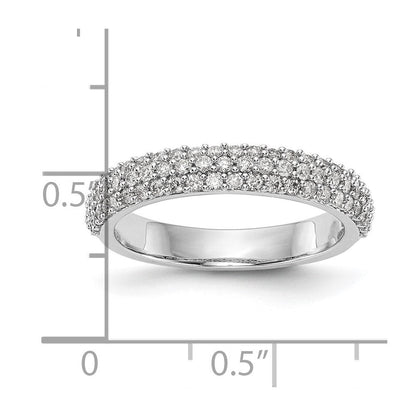 14K Weißgold Ehering mit Mikrofassung und natürlichen Diamanten