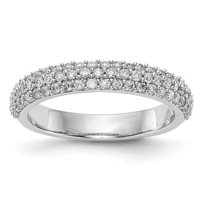 14K Weißgold Ring mit 0,5 ct. im Labor gezüchteten Diamanten VS/SI+ G+ Micro-Pavé