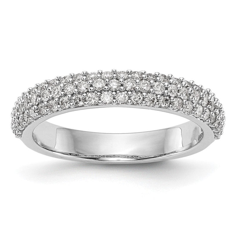 14K Weißgold Ring mit 0,5 ct. im Labor gezüchteten Diamanten VS/SI+ G+ Micro-Pavé