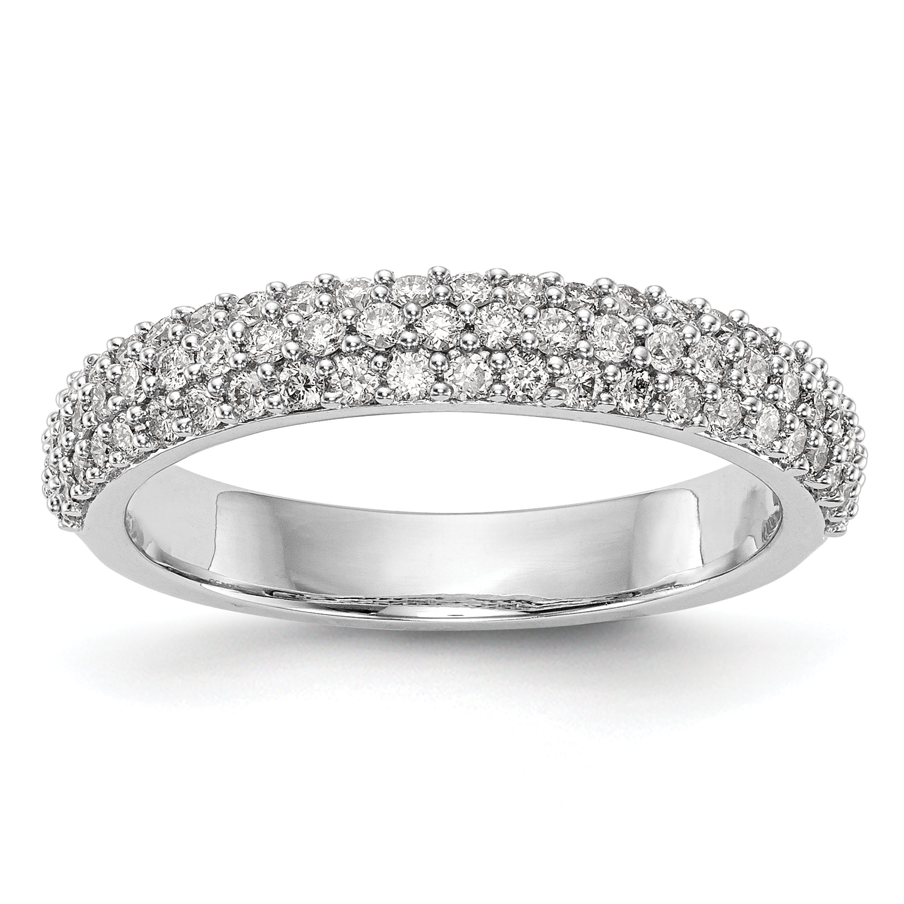 14K Weißgold Ring mit echten Diamanten