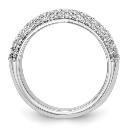 14K Weißgold Ring mit echten Diamanten